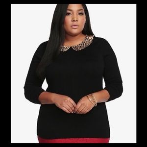 Leopard Peter Pan collar sweater